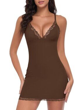 Full Slip for Women Under Dress Slim Slip Dress Adjustable Straps Nightgown